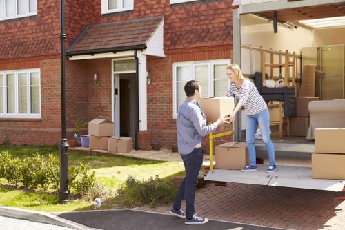 Local movers transporting household items in East London near Bow