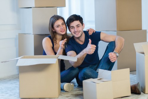 Careful loading of boxes and furniture for a Bow relocation