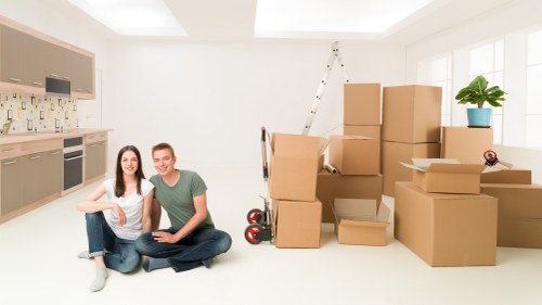 Commercial movers handling a workspace relocation in Bow