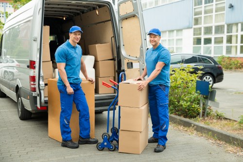 Packed household items ready for a Bow home move